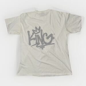 King Streetwear Crown Logo Graphic T-Shirt White XL 21x29 Urban Skate Tee